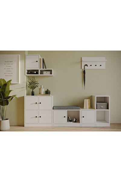 Nettrends Çok Bölmeli ve Kapaklı Çok Fonksiyonlu Ayakkabılık, Antre ve Hol Dolabı