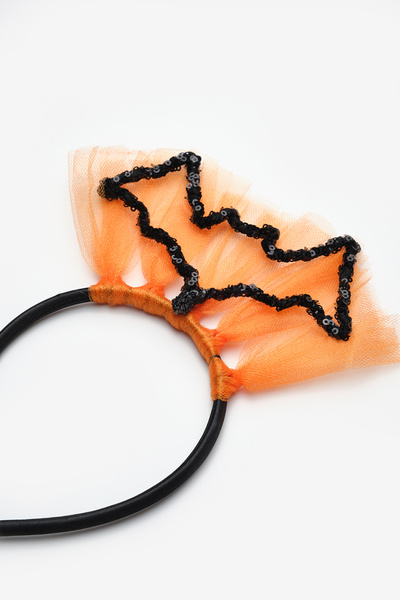 Le Mabelle Girl's Halloween Crown with Black Bat Figure