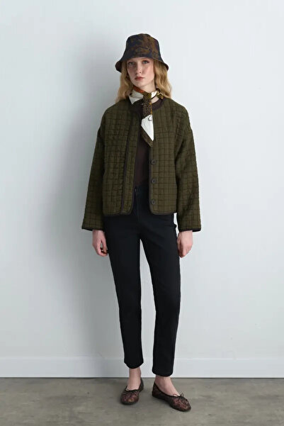 Gusto Kapitone Ceket - Haki