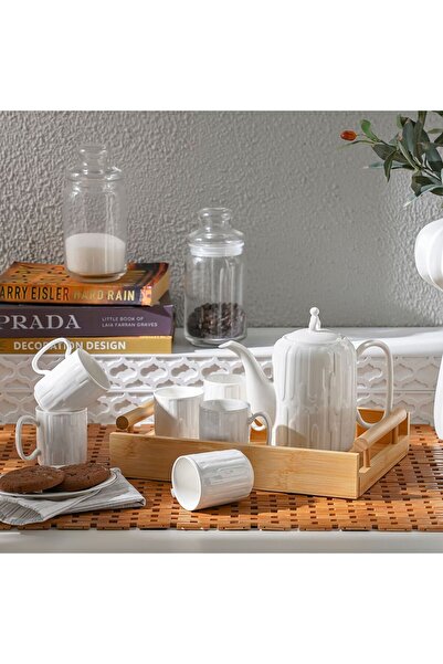 Danube Home Princess 8-Piece Porcelain Tea Set – Cups, Saucers & Teapot for Elegant Home Entertaining