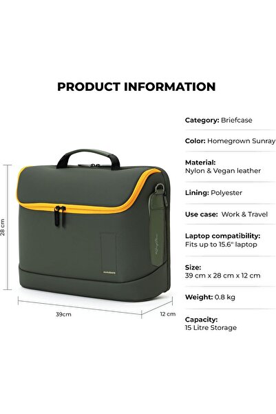 MOKOBARA حقيبة ترانزيت بروفيش بيسكل من الجلد النباتي والنايلون بسعة 15 لترًا لحمل الكمبيوتر المحمول للرجال والنساء