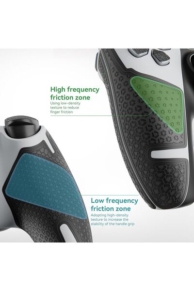 Generic G.S.TAC PS5 Controller Skin Set, 20PCS Textured Soft Silicone Controller Grips Stickers, Non-Slip Sw