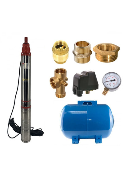 DDT Kit complet de pompare, pompă submersibilă pentru apă curată de 1800 W, 1...