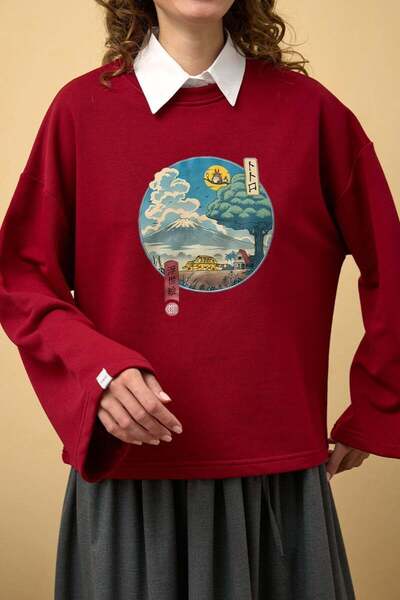 Ceylan Otantik Burgundy Printed 3-Strap Bodysuit