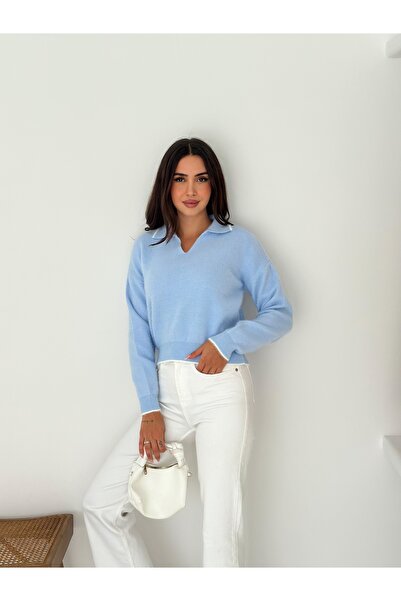 b buhari bykoc Soft Textured Polo Neck Knit Sweater