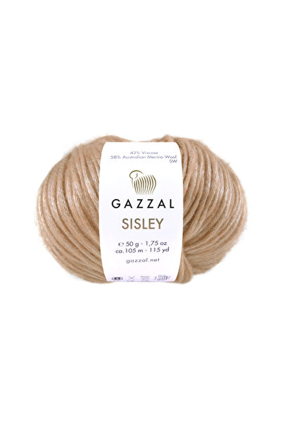 Gazzal Sisley %58 Merino Yün %42 Viskon – 50 g 105 m Parlak Örgü İpi-5712-1 ADET