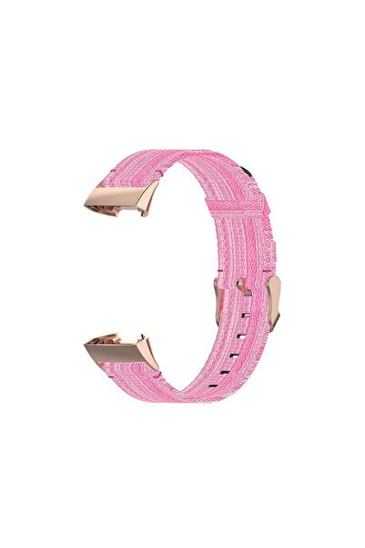 Edman Curea de schimb pentru Fitbit Charge 3 / 4 / 3 SE, material textil, roz