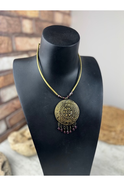 SEDEF TAKI Bronz gold antik işleme kolye
