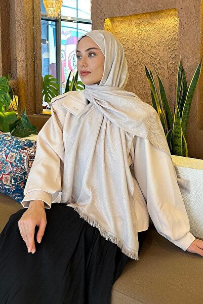 lamelif Etnik Retro Desen Çift Taraflı Şal Taş