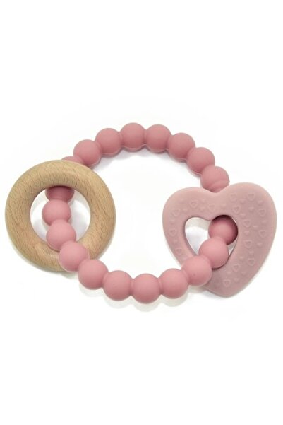 OEM Jucarie zornaitoare Inimioara din lemn si silicon pentru bebelusi