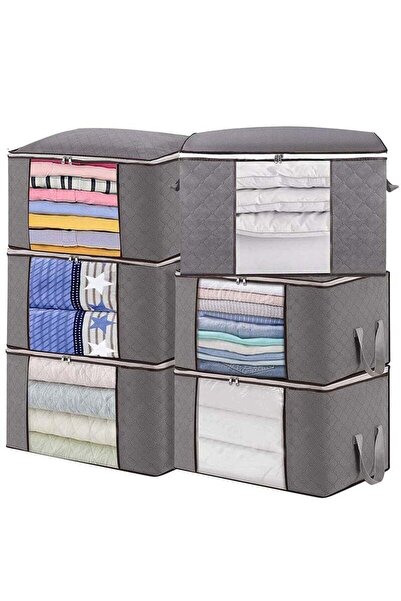 COOYA 6 Pack Storage Bag, Large Capacity Storage Organizer with Double Zipper and Reinforced Handle