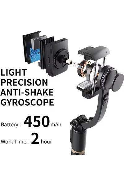 cyke Q08 3-in-1 Selfie Stick with Gimbal, Hidden Tripod and Bluetooth Remote Control