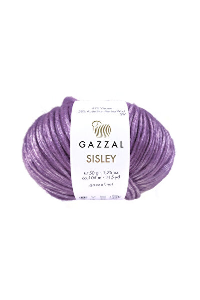 Gazzal Sisley %58 Merino Yün %42 Viskon – 50 g 105 m Parlak Örgü İpi-5731-1 ADET