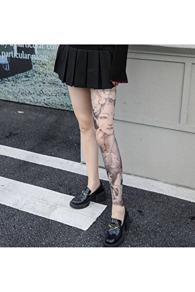 CN Татуировка чорап за един крак, унисекс, слънцезащитен, охлаждащ ефект