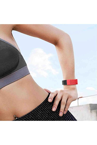 Edman Sports Bracelet Strap for Fitbit Charge 3 / 4, size L, Red