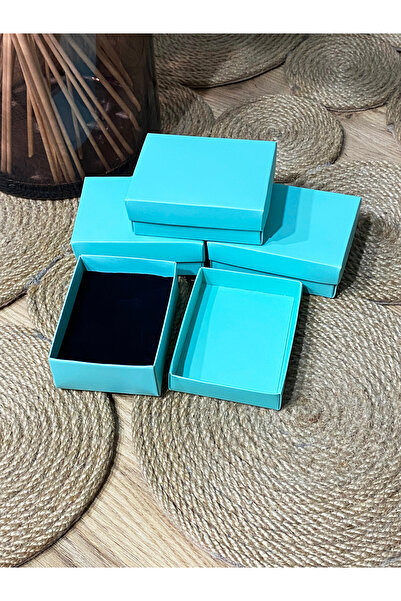 ENGİN MATBAASI Kolye Yüzük Küpe Kutusu 8x6x3cm 1 Adet Turkuaz