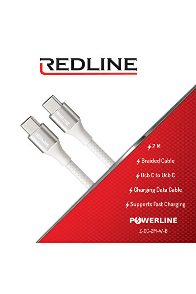 Redline Type-C / Type-C Örgü Hızlı Şarj ve Data Kablosu 2 Metre