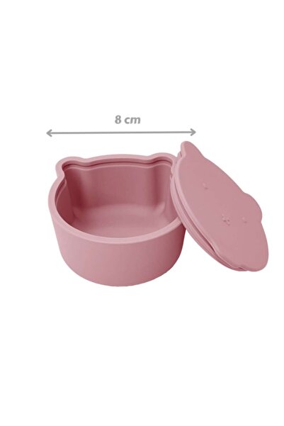 OEM Recipient din silicon pentru gustări cu capac în formă de animal, roz, 8 cm