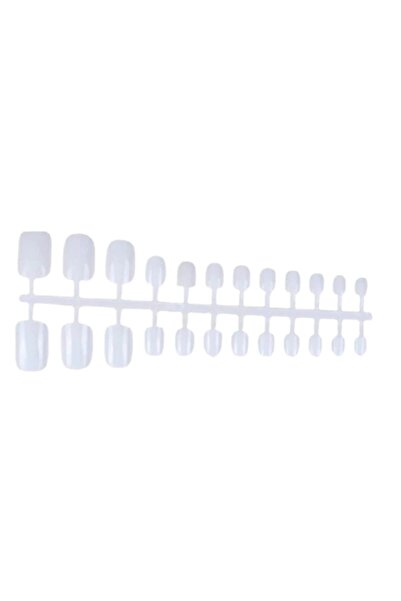 KESNUP Set de 24 unghii false de la picioare, aplicate prin presare, alb lucios