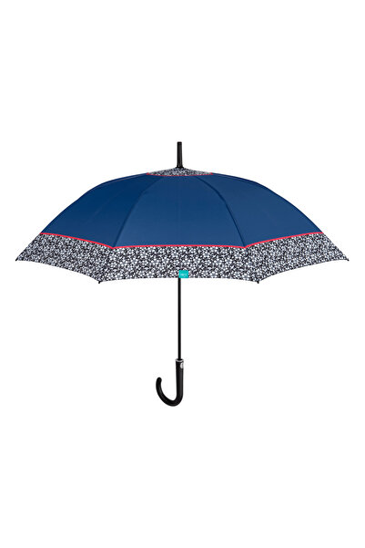 Perletti Umbrela ploaie automata albastra cu brodura lata