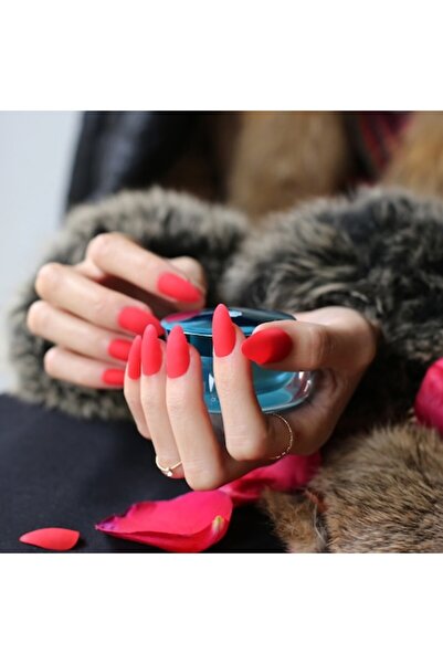 KESNUP Комплект от 24 изкуствени нокти, бадемово матово червено