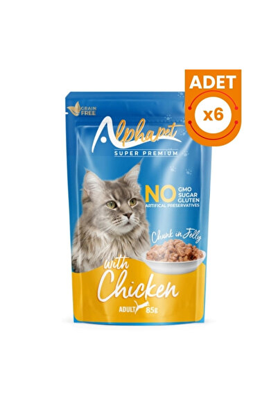 Jöle İçinde Parça Tavuk Etli Pouch Yetişkin Konserve Kedi Maması 85 Gr 6 Adet