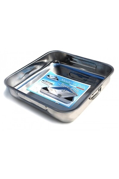 Raki RAKI square stainless steel tray, 36x36xh6cm, with handles