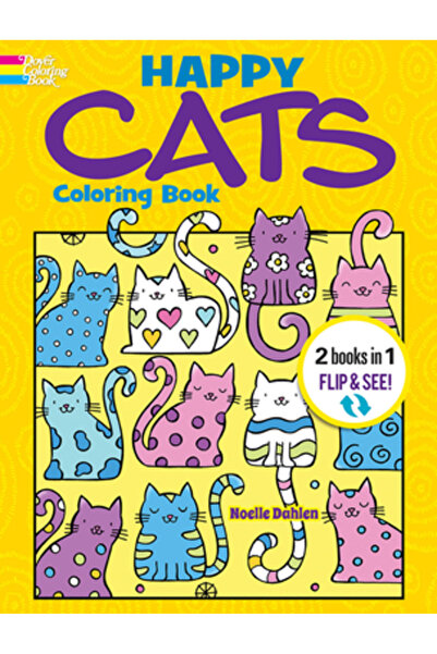 Dover Pubn Inc Happy Cats Coloring Book/Happy Cats Color by Number: 2 Books i...