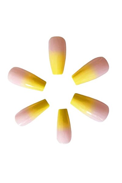 KESNUP Set de 24 unghii false prin presare, model balerina, ombré, roz franțu...