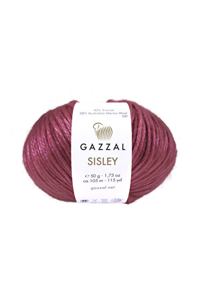 Gazzal Sisley %58 Merino Yün %42 Viskon – 50 g 105 m Parlak Örgü İpi-5729-1 ADET