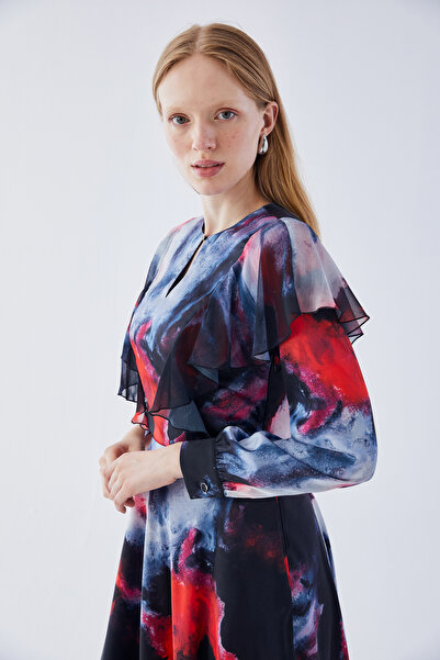 IDYL FRILLY PATTERNED DRESS