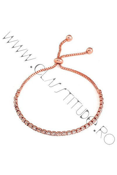 KESNUP Adjustable Tennis Bracelet with Swarovski Crystals Rose Gold