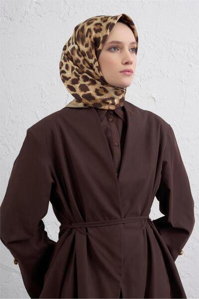 Armine Tivil Pure Silk Scarf 9425 - 37 Ανοιχτό καφέ Μικτό σχέδιο