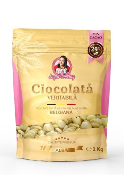 Anyta Cooking Ciocolată Fină Veritabilă Albă ,bănuți , cacao 29% - 1kg -