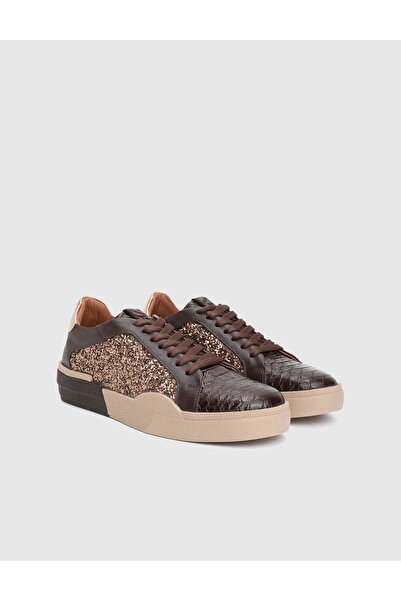 İLVİ Allure Genuine Leather Brown Women's Sports Shoes