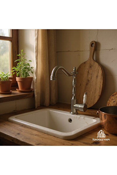 İSAOĞLU YAPI Mat Krom Rustik Batarya El İzi Bırakmaz Mat İnox Fırçalanmış Gri...