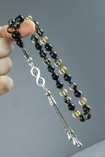 Tesbih Otağı Silver Infinity Prayer Beads Fire Amber Letter Prayer Beads Indicate Letter from Question & Answer Area