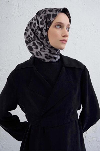 Armine Tivil Saf İpek Eşarp 9425 - 51 Siyah Karışık Desen