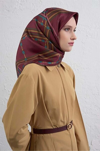 Armine Eșarfă din mătase pură Tivil 9407 - 03 Cherry Rot Mixed Pattern