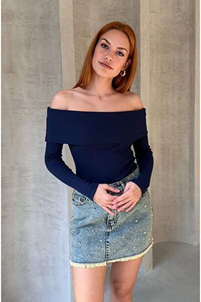 ezber moda بلوزة إيزبير موداكادين بأكمام طويلة وياقة مادونا