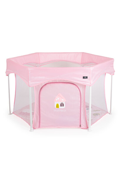 Cangaroo Hexagonal playpen for children Playbox Pink, compact foldable, therm...