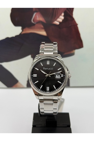 Ferrucci Steel Men's Watch with Calendar Waterproof 2 Years Warranty