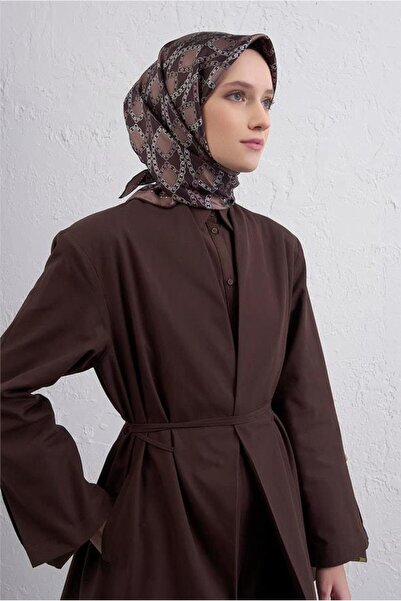 Armine Tivil Pure Silk Scarf 9410 - 87 Καφέ Μικτό σχέδιο