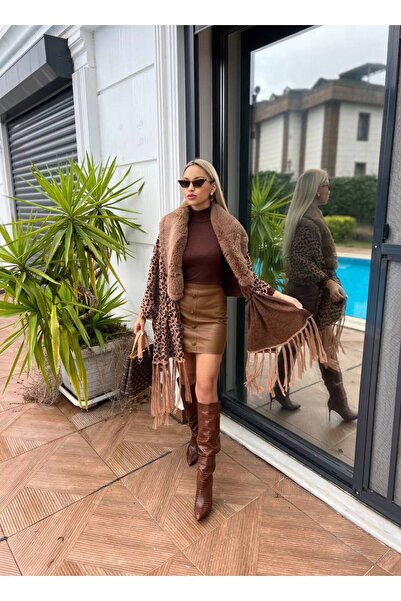 PREMİER VİE Νέο szon Σάλι με γούνινο λαιμόκοψη