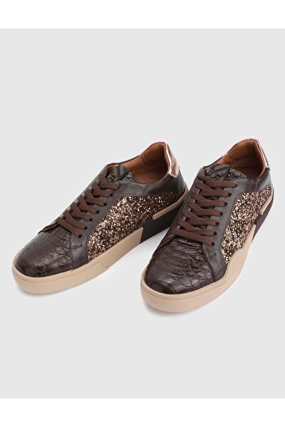 İLVİ Allure Genuine Leather Brown Women's Sports Shoes
