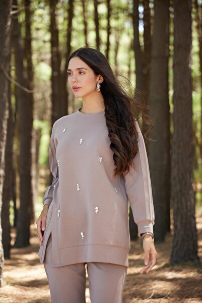 Moodbasic NERVÜR DETAYLI TAŞLI TAKIM MB24703-26K