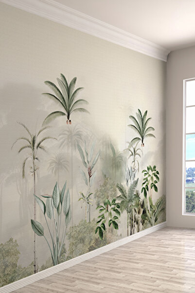 dreamwall Tropikal Palmiye Ağaçlı Tek Parça Tekstil Duvar Kağıdı
