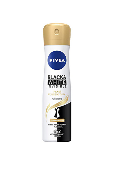 NIVEA 3 ADET Deodorant Invisible Black&White İpeksi Pürüzsüzlük 150 ml