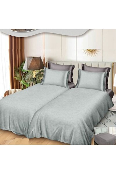 Casa de Vis Set lenjerie de pat dublu, bumbac satinat, 220 x 240 cm, 7 piese