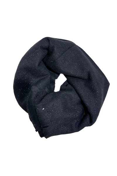 velve Serene Luxe long women's scarf, with lurex and cashmere, Black, 200x70 cm